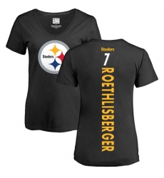 NFL Women's Nike Pittsburgh Steelers #7 Ben Roethlisberger Black Backer Slim Fit T-Shirt