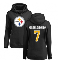 NFL Women's Nike Pittsburgh Steelers #7 Ben Roethlisberger Black Name & Number Logo Pullover Hoodie