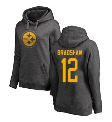 NFL Women's Nike Pittsburgh Steelers #12 Terry Bradshaw Ash One Color Pullover Hoodie