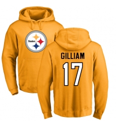 NFL Nike Pittsburgh Steelers #17 Joe Gilliam Gold Name & Number Logo Pullover Hoodie