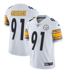 Men's Nike Pittsburgh Steelers #91 Kevin Greene White Vapor Untouchable Limited Player NFL Jersey