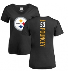 NFL Women's Nike Pittsburgh Steelers #53 Maurkice Pouncey Black Backer Slim Fit T-Shirt