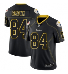 Men's Nike Pittsburgh Steelers #84 Antonio Brown Limited Lights Out Black Rush NFL Jersey