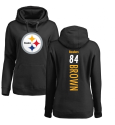 NFL Women's Nike Pittsburgh Steelers #84 Antonio Brown Black Backer Pullover Hoodie