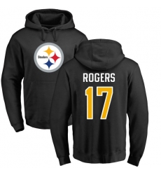 NFL Nike Pittsburgh Steelers #17 Eli Rogers Black Name & Number Logo Pullover Hoodie