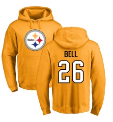 NFL Nike Pittsburgh Steelers #26 Le'Veon Bell Gold Name & Number Logo Pullover Hoodie