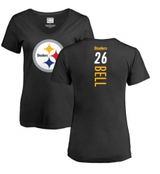 NFL Women's Nike Pittsburgh Steelers #26 Le'Veon Bell Black Backer Slim Fit T-Shirt