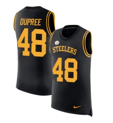 Men's Nike Pittsburgh Steelers #48 Bud Dupree Limited Black Rush Player Name & Number Tank Top NFL Jersey