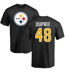 NFL Nike Pittsburgh Steelers #48 Bud Dupree Black Name & Number Logo T-Shirt