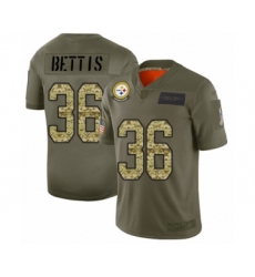 Men's Pittsburgh Steelers #36 Jerome Bettis Limited Olive Camo 2019 Salute to Service Football Jersey