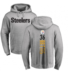 NFL Nike Pittsburgh Steelers #36 Jerome Bettis Ash Backer Pullover Hoodie