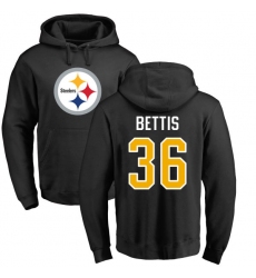 NFL Nike Pittsburgh Steelers #36 Jerome Bettis Black Name & Number Logo Pullover Hoodie