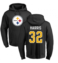 NFL Nike Pittsburgh Steelers #32 Franco Harris Black Name & Number Logo Pullover Hoodie