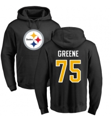 NFL Nike Pittsburgh Steelers #75 Joe Greene Black Name & Number Logo Pullover Hoodie