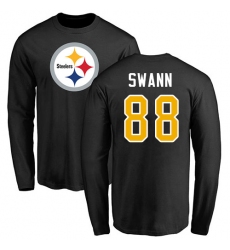 NFL Nike Pittsburgh Steelers #88 Lynn Swann Black Name & Number Logo Long Sleeve T-Shirt