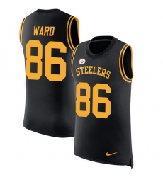 Men's Nike Pittsburgh Steelers #86 Hines Ward Limited Black Rush Player Name & Number Tank Top NFL Jersey