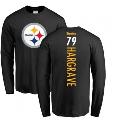 NFL Nike Pittsburgh Steelers #79 Javon Hargrave Black Backer Long Sleeve T-Shirt