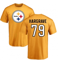 NFL Nike Pittsburgh Steelers #79 Javon Hargrave Gold Name & Number Logo T-Shirt