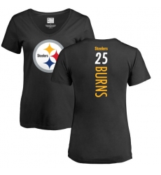 NFL Women's Nike Pittsburgh Steelers #25 Artie Burns Black Backer Slim Fit T-Shirt