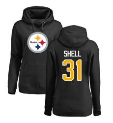 NFL Women's Nike Pittsburgh Steelers #31 Donnie Shell Black Name & Number Logo Pullover Hoodie