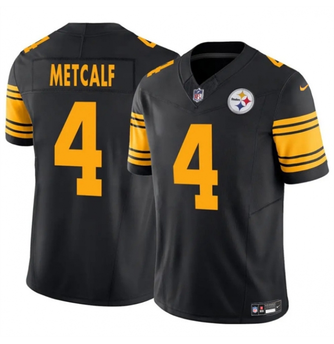 Men's Pittsburgh Steelers #4 DK Metcalf Black 2025 F.U.S.E. Color Rush Vapor Untouchable Limited Football Stitched Jersey