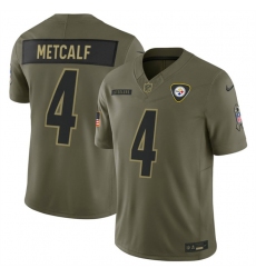 Men's Pittsburgh Steelers #4 DK Metcalf Olive 2025 F.U.S.E. Salute to Service Limited Football Stitched Jersey