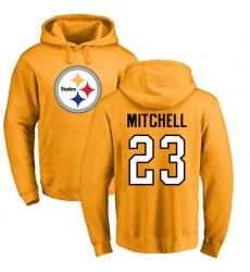 NFL Nike Pittsburgh Steelers #23 Mike Mitchell Gold Name & Number Logo Pullover Hoodie