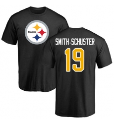 NFL Nike Pittsburgh Steelers #19 JuJu Smith-Schuster Black Name & Number Logo T-Shirt