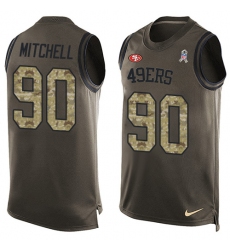 Men's Nike San Francisco 49ers #90 Earl Mitchell Limited Green Salute to Service Tank Top NFL Jersey