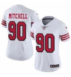 Women's Nike San Francisco 49ers #90 Earl Mitchell Limited White Rush Vapor Untouchable NFL Jersey