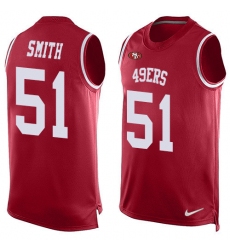 Men's Nike San Francisco 49ers #51 Malcolm Smith Limited Red Player Name & Number Tank Top NFL Jersey