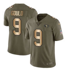 Youth Nike San Francisco 49ers #9 Robbie Gould Limited Olive/Gold 2017 Salute to Service NFL Jersey