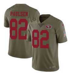 Men's Nike San Francisco 49ers #82 Logan Paulsen Limited Olive 2017 Salute to Service NFL Jersey
