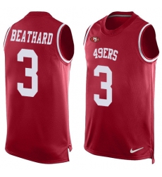 Men's Nike San Francisco 49ers #3 C. J. Beathard Limited Red Player Name & Number Tank Top NFL Jersey