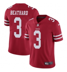 Men's Nike San Francisco 49ers #3 C. J. Beathard Red Team Color Vapor Untouchable Limited Player NFL Jersey