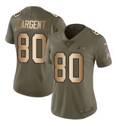 Women's Nike Seattle Seahawks #80 Steve Largent Limited Olive/Gold 2017 Salute to Service NFL Jersey Women's Nike Seattle Seahawks #80 Steve Largent Limited Olive/Gold 2017 Salute to Service NFL Jersey