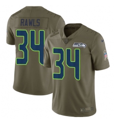 Men's Nike Seattle Seahawks #34 Thomas Rawls Limited Olive 2017 Salute to Service NFL Jersey