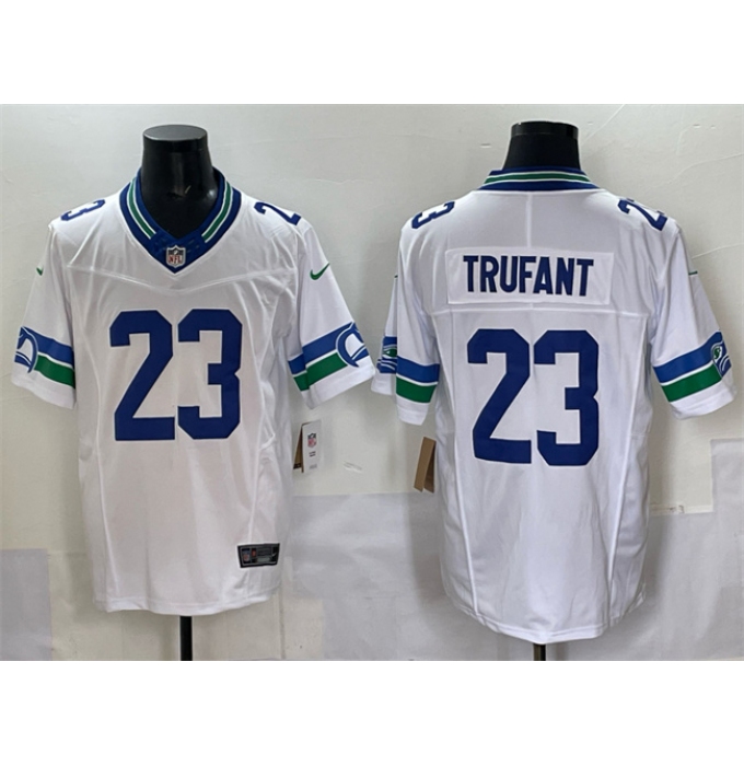 Men's Seattle Seahawks #23 Marcus Trufant White F.U.S.E. Throwback Vapor Limited Football Stitched Jersey