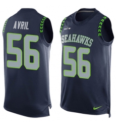 Men's Nike Seattle Seahawks #56 Cliff Avril Limited Steel Blue Player Name & Number Tank Top NFL Jersey