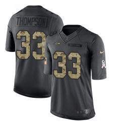 Men's Nike Seattle Seahawks #33 Tedric Thompson Limited Black 2016 Salute to Service NFL Jersey