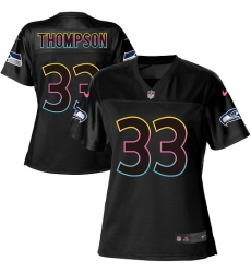 Women's Nike Seattle Seahawks #33 Tedric Thompson Game Black Team Color NFL Jersey