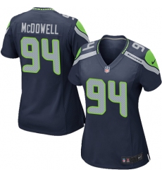 Women's Nike Seattle Seahawks #94 Malik McDowell Game Steel Blue Team Color NFL Jersey
