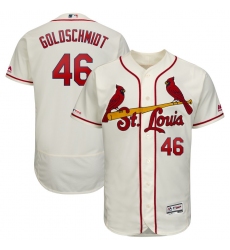 Men's St. Louis Cardinals #46 Paul Goldschmidt Majestic Cream Alternate Authentic Collection Flex Base Player Jersey
