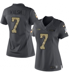Women's Nike Seattle Seahawks #7 Blair Walsh Limited Black 2016 Salute to Service NFL Jersey