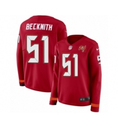 Women's Nike Tampa Bay Buccaneers #51 Kendell Beckwith Limited Red Therma Long Sleeve NFL Jersey
