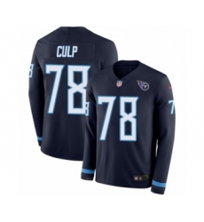 Youth Nike Tennessee Titans #78 Curley Culp Limited Navy Blue Therma Long Sleeve NFL Jersey