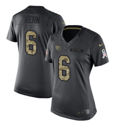 Women's Nike Tennessee Titans #6 Brett Kern Limited Black 2016 Salute to Service NFL Jersey