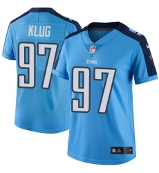 Women's Nike Tennessee Titans #97 Karl Klug Light Blue Team Color Vapor Untouchable Limited Player NFL Jersey