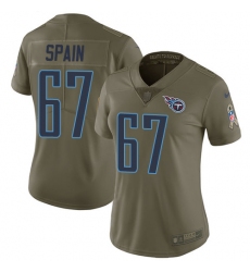 Women's Nike Tennessee Titans #67 Quinton Spain Limited Olive 2017 Salute to Service NFL Jersey