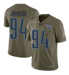 Youth Nike Tennessee Titans #94 Austin Johnson Limited Olive 2017 Salute to Service NFL Jersey